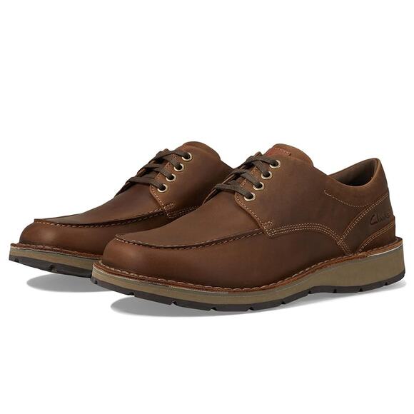 NWT Clarks Men's Gravelle Low Oxford Tan Leather 11 Wide